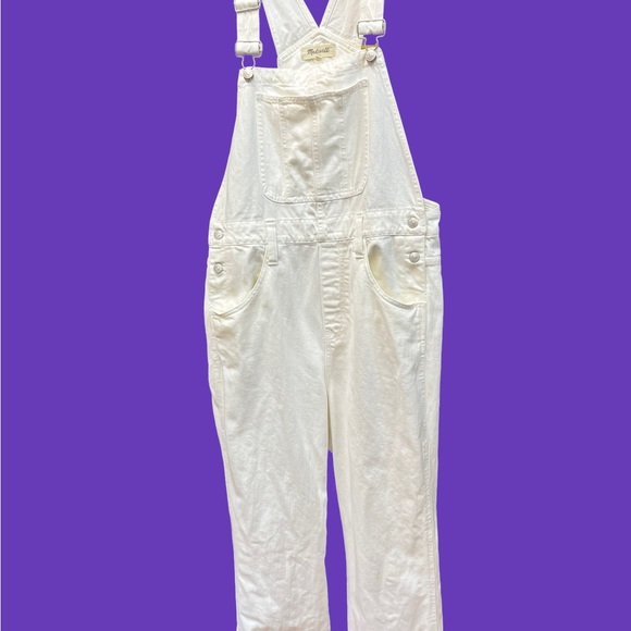 Madewell Straight-Leg Overalls in Tile White Large - Picture 5 of 12